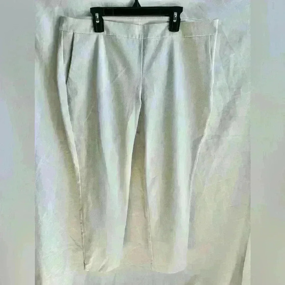 Eileen Fisher Pants - Eileen Fisher White Stretchy Side Zipper Slim Ankle Pants Size M